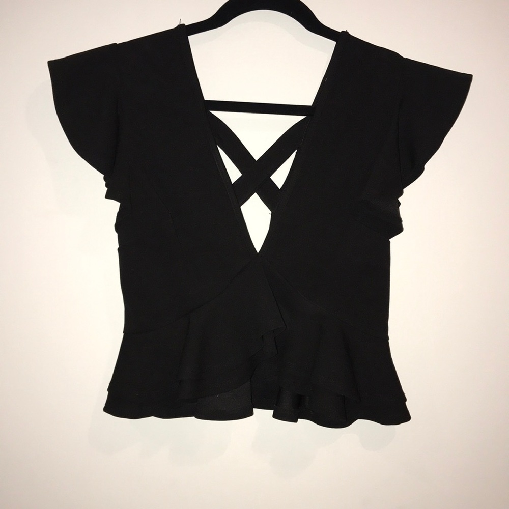 LF crop top with ruffle flair
